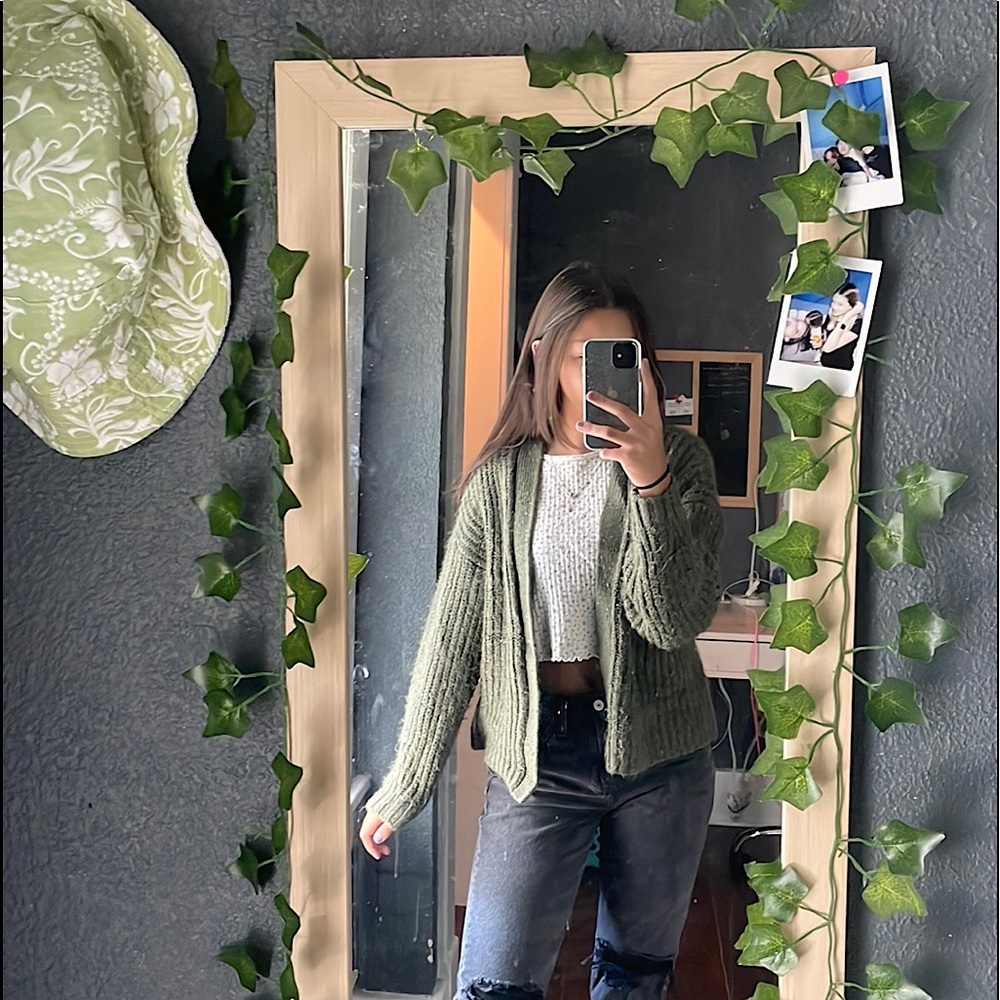 American eagle extra small dark sage green cardigan